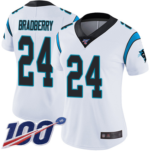 Carolina Panthers Limited White Women James Bradberry Road Jersey NFL Football #24 100th Season Vapor Untouchable->carolina panthers->NFL Jersey